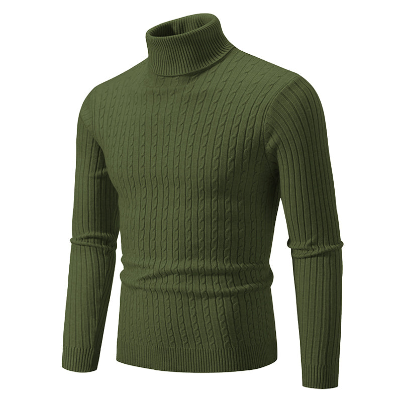Jersey de cuello alto y punto trenzado estilo nórdico