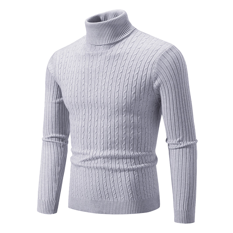 Jersey de cuello alto y punto trenzado estilo nórdico