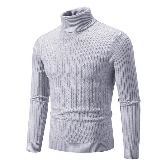 Jersey de cuello alto y punto trenzado estilo nórdico