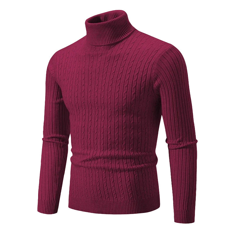 Jersey de cuello alto y punto trenzado estilo nórdico