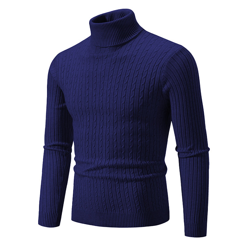 Jersey de cuello alto y punto trenzado estilo nórdico