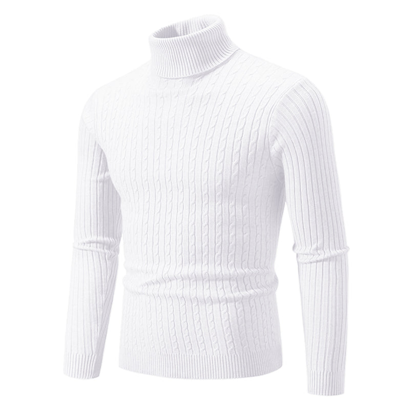 Jersey de cuello alto y punto trenzado estilo nórdico