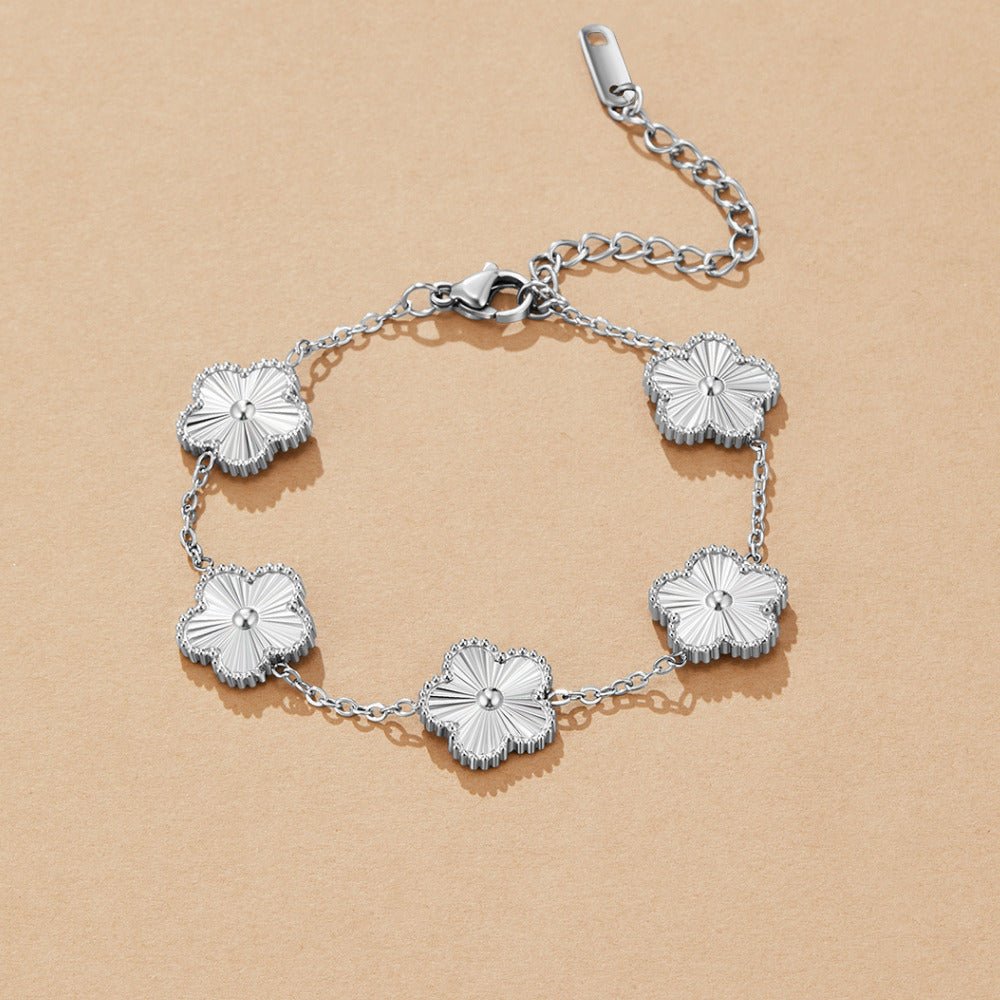 Pulsera de trébol de plata