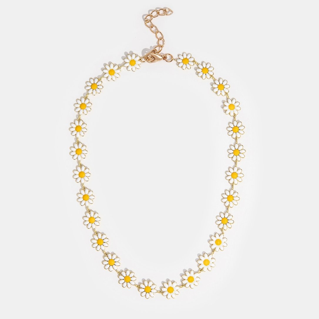 Collar de margarita blanca